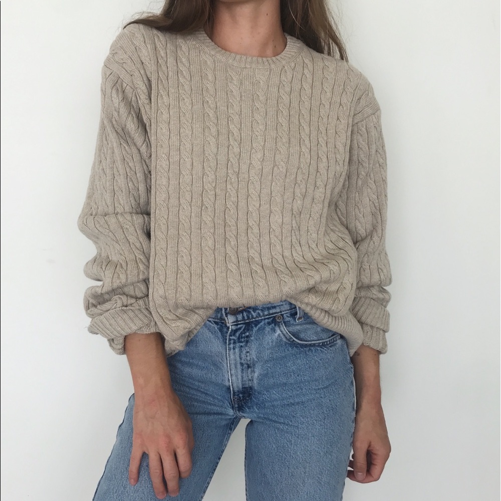[vintage] slouchy cable knit sweater